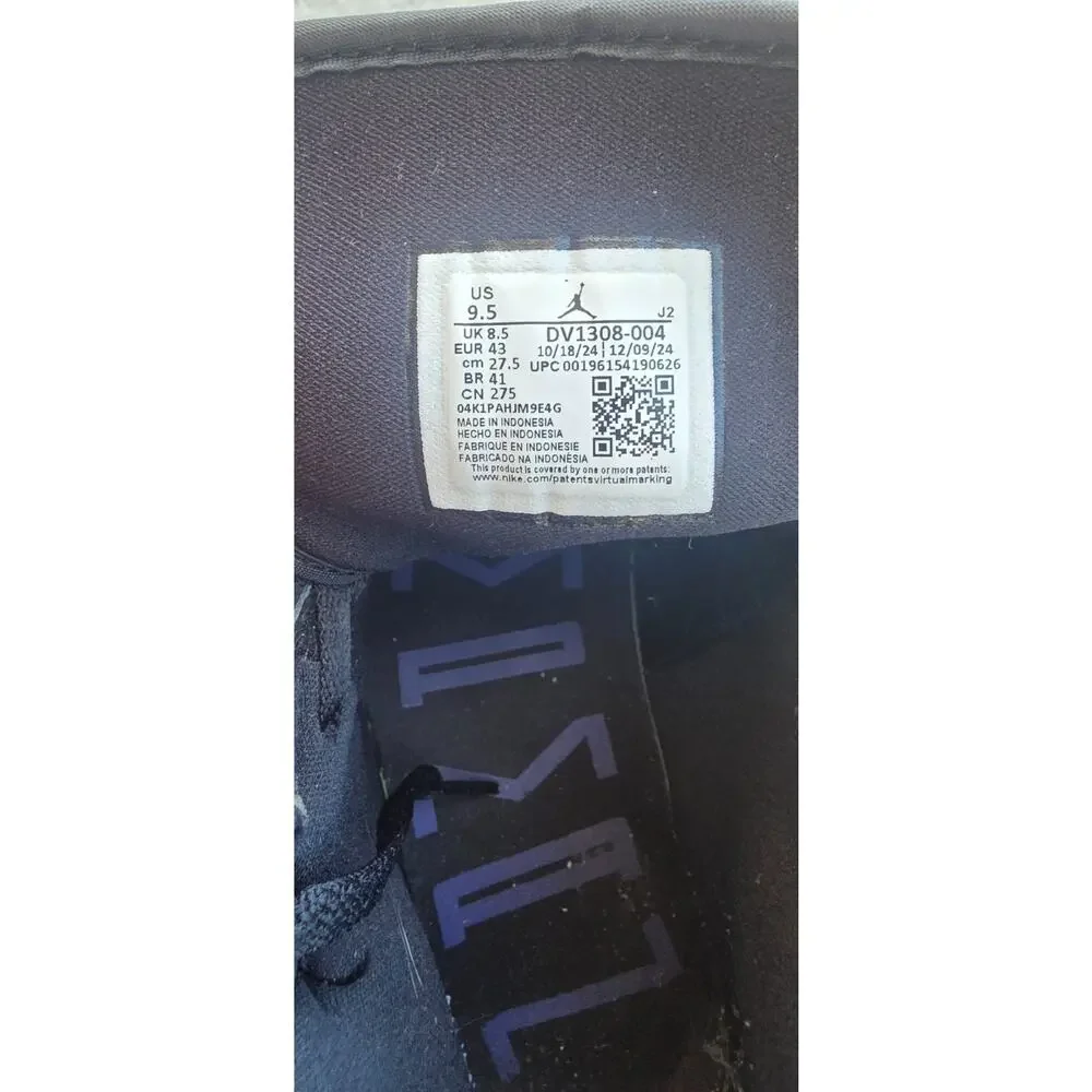 Nike Air Jordan 1 Mid Black Patent Purple Jumpman DV1308-004 Sz 9.5